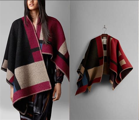 burberry colorblock poncho